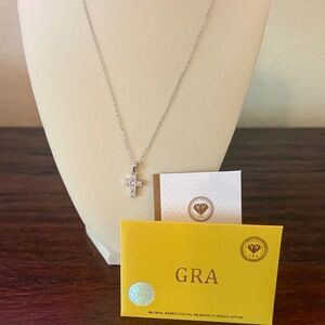 Moissanite Silver Cross Necklace